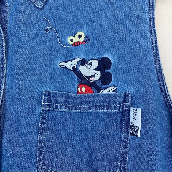 Vintage Embroidered Mickey Mouse Denim Top - Picture 3 of 8